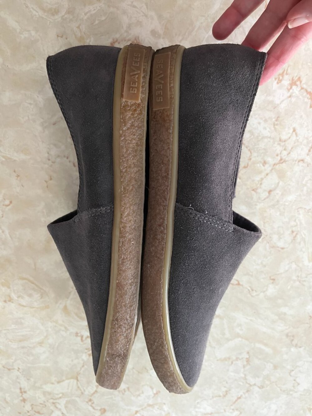 SeaVees Sun Tans Sz 9 Mens Slip On Sneakers Oiled Steel Suede Gum Sole - Picture 8 of 15